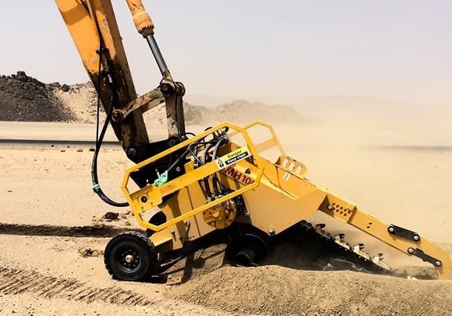 MH100 — Large excavator-mounted trencher for difficult access and civil engineering